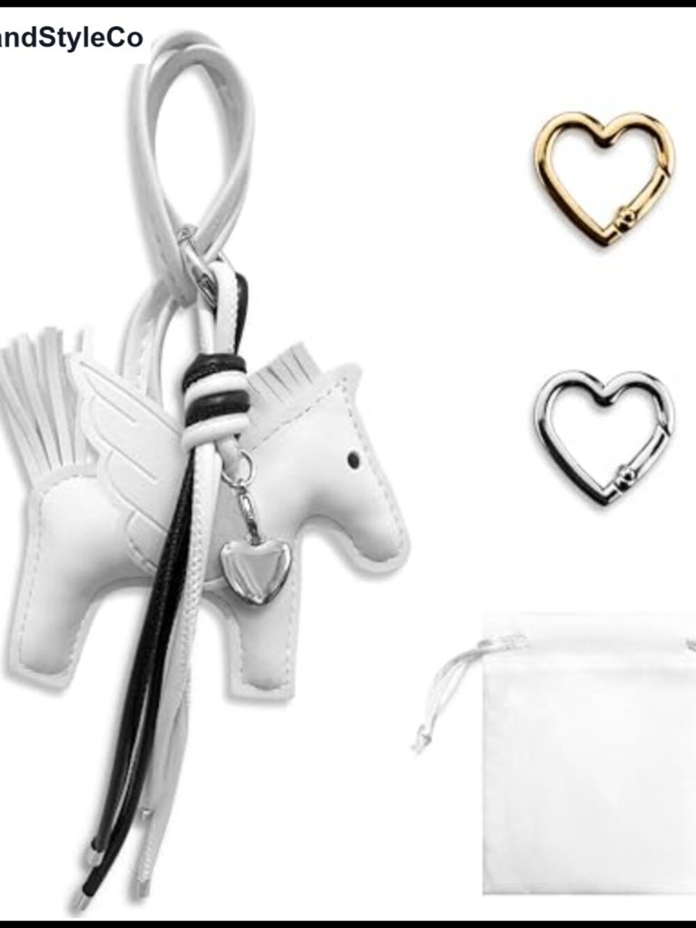 Horse Bag Charm PU Leather Keychain Purse Accessory Y2K